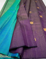 Stunning Purple Soft Silk Saree With Adorable Blouse Piece