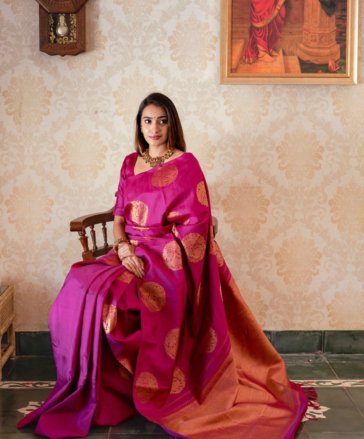 Desirable Dark Pink Soft Silk Saree With Gratifying Blouse Piece