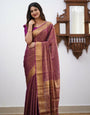 Proficient Purple Soft Silk Saree With Effulgent Blouse Piece