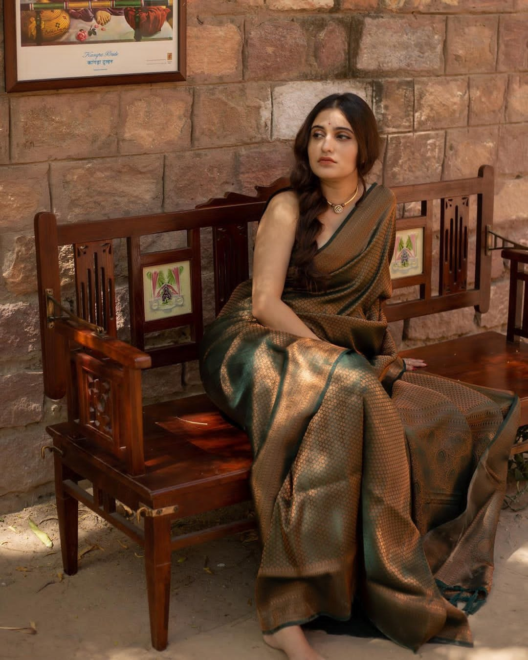 Bucolic Dark Green Soft Silk Saree With Enigmatic Blouse Piece