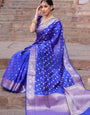 Incredible Blue Soft Silk Saree With Smart Blouse Piece