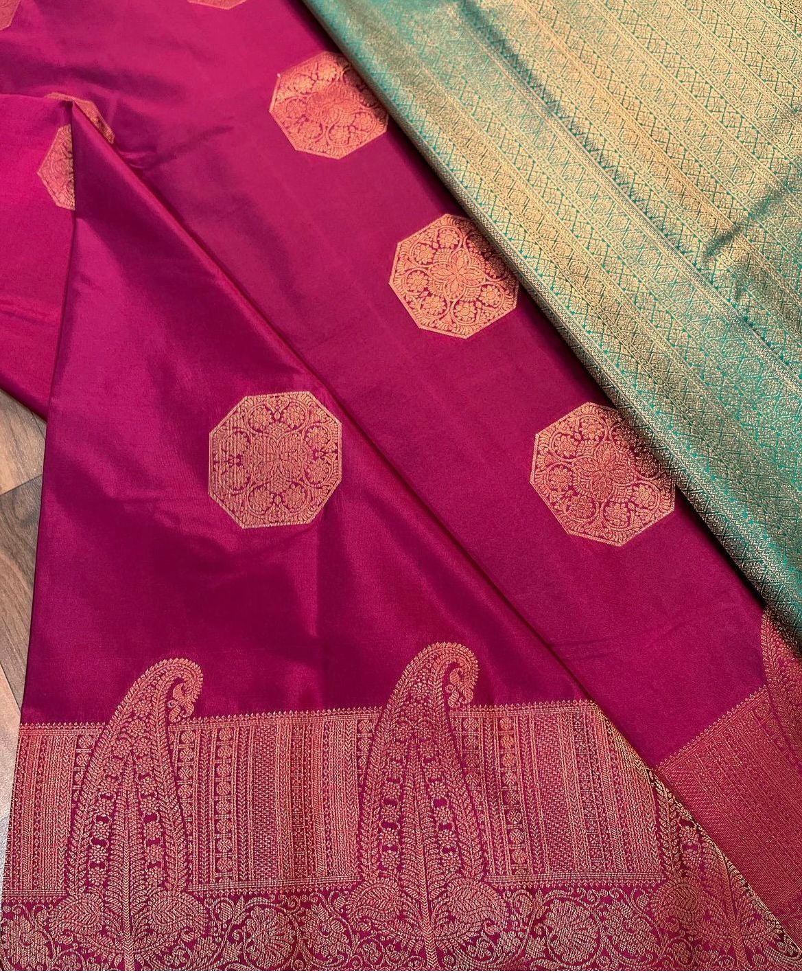 Artistic Dark Pink Soft Silk Saree With Glamorous Blouse Piece