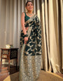 Mellifluous Dark Green Soft Silk Saree With Felicitous Blouse Piece