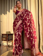 Nemesis Wine Soft Silk Saree With Exemplary Blouse Piece