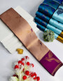 Opulent Beige Soft Banarasi Silk Saree With Charming Blouse Piece