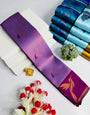 Proficient Lavender Soft Banarasi Silk Saree With Resplendent Blouse Piece