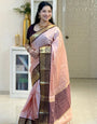 Nebula Baby Pink Soft Silk Saree With Smashing Blouse Piece