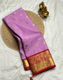 Lagniappe Lavender Soft Silk Saree With Resonant Blouse Piece