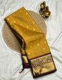 Felicitous Mustard Soft Silk Saree With Scintillating Blouse Piece