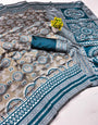 Pleasant Rama Pure Zari Weaving Banarasi Silk Saree With Desirable Blouse Piece
