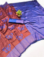Engrossing Maroon Pure Zari Weaving Banarasi Silk Saree With Redolent Blouse Piece