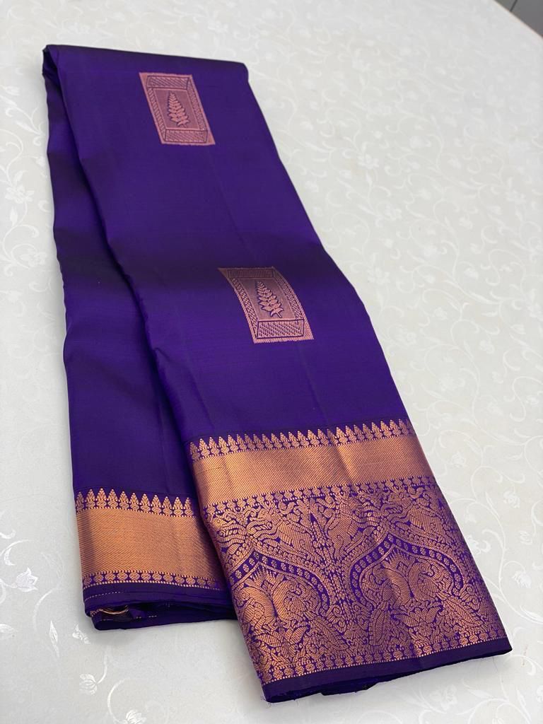 Sumptuous Royal Blue Soft Silk Saree With Gleaming Blouse Piece