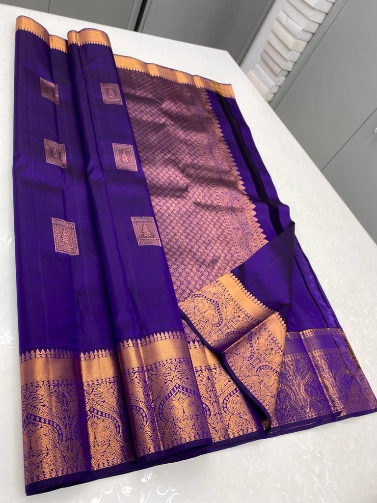 Sumptuous Royal Blue Soft Silk Saree With Gleaming Blouse Piece