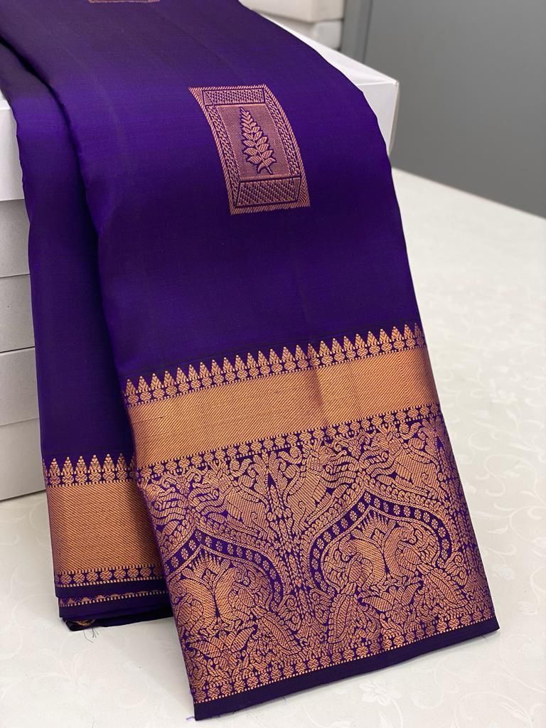 Sumptuous Royal Blue Soft Silk Saree With Gleaming Blouse Piece