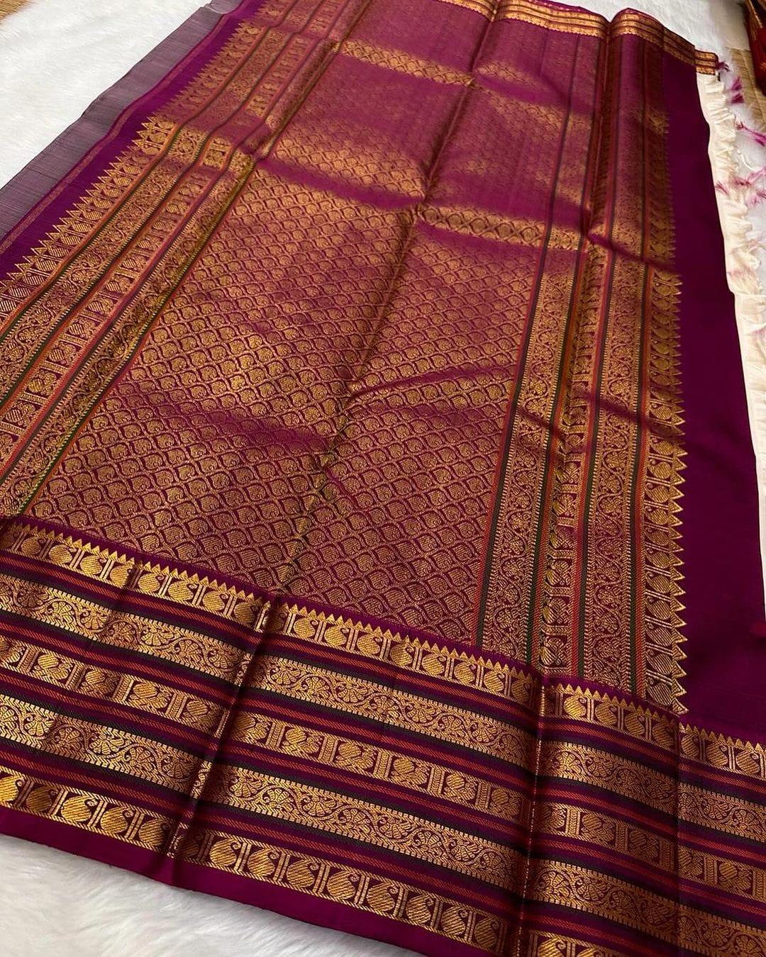 Imaginative Wine Soft Banarasi Silk Saree With Unique Blouse Piece