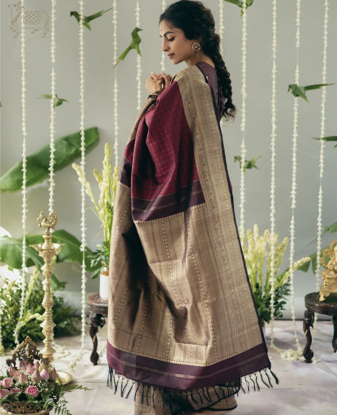 Glamorous Wine Soft Silk Saree With Jubilant Blouse Piece