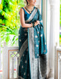 Allure Rama Soft Silk Saree With Rhapsodic Blouse Piece