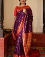 Alluring Purple Soft Silk Saree With Delightful Blouse Piece