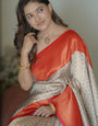 Embellished Beige Soft Silk Saree With Fancifull Blouse Pieced