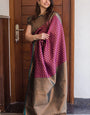 Resonant Purple Soft Silk Saree With Flattering Blouse Pieced