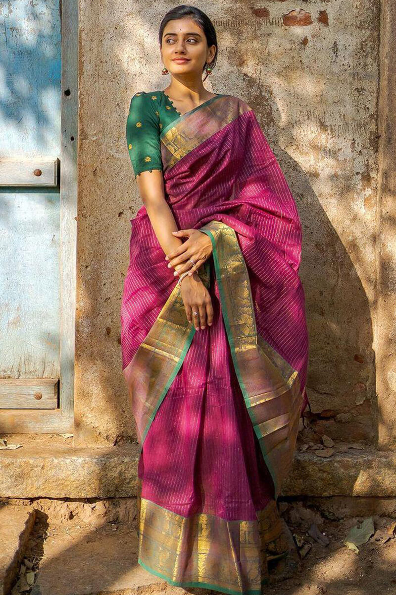 Unequalled Dark Pink Soft Silk Saree With Smart Blouse Pieced