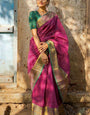 Unequalled Dark Pink Soft Silk Saree With Smart Blouse Pieced