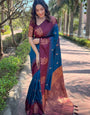 Flattering Blue Soft Silk Saree With Marvellous Blouse Piece