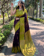 Lagniappe Purple Soft Silk Saree With Chatoyant Blouse Piece