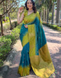 Fairytale Rama Soft Silk Saree With Ravishing Blouse Piece