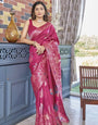 Petrichor Dark Pink Soft Silk Saree With Lagniappe Blouse Piece