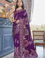 Surreptitious Purple Soft Silk Saree With Staggering Blouse Piece