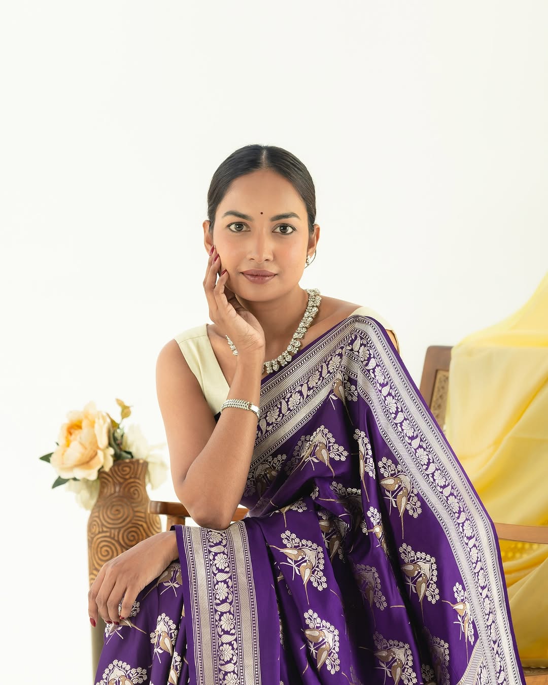 Exemplary Purple Soft Silk Saree With Effulgent Blouse Piece