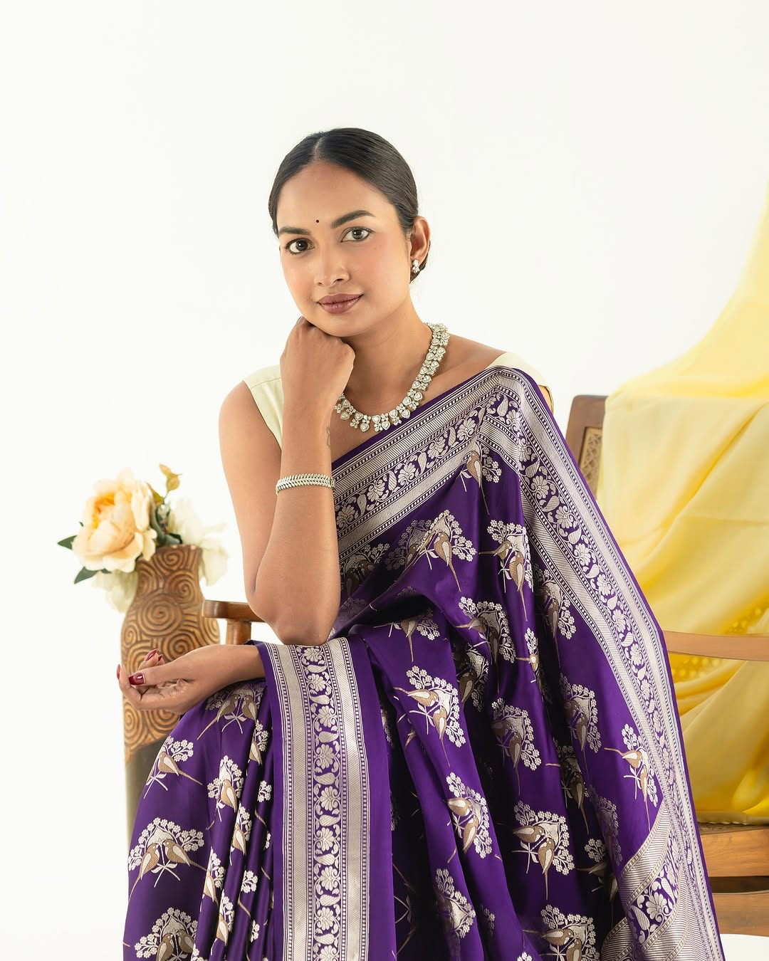 Exemplary Purple Soft Silk Saree With Effulgent Blouse Piece