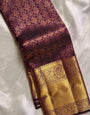 Ideal Purple Soft Banarasi Silk Saree With Refreshing Blouse Piece