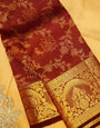 Murmurous Wine Soft Banarasi Silk Saree With Symmetrical Blouse Piece