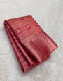 Gossamer Pink Soft Silk Saree With Desirable Blouse Piece