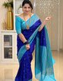Amazing Blue Soft Silk Saree With Inspiring Blouse Piece