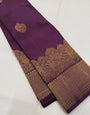 Marvellous Purple Soft Banarasi Silk Saree With Inimitable Blouse Piece