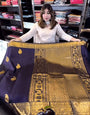 Prodigal Purple Soft Banarasi Silk Saree With Luminous Blouse Piece