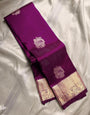 Luxuriant Purple Soft Banarasi Silk Saree With Impressive Blouse Piece