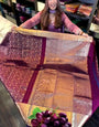Outstanding Purple Soft Banarasi Silk Saree With Artistic Blouse Piece