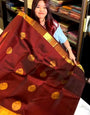 Designer Maroon Soft Banarasi Silk Saree With Preferable Blouse Piece