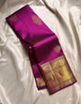Gleaming Purple Soft Banarasi Silk Saree With Incredible Blouse Piece