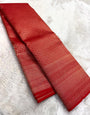 Epiphany Red Soft Banarasi Silk Saree With Panoply Blouse Piece