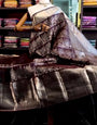 Arresting Wine Soft Banarasi Silk Saree With Adorable Blouse Piece