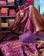 Hypnotic Purple Soft Banarasi Silk Saree With Exemplary Blouse Piece