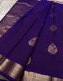 Imbrication Purple Pure Zari Weaving Banarasi Silk Saree With Redolent Blouse Piece