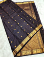 Murmurous Black Soft Silk Saree With Classy Blouse Piece
