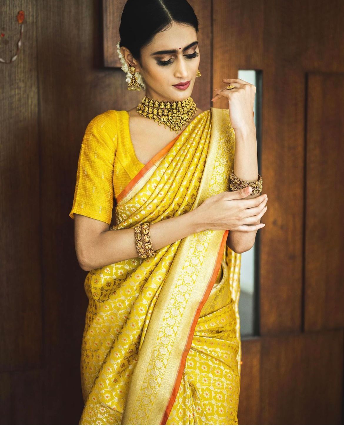 Smart Yellow Soft Silk Saree With Gorgeous Blouse Piece