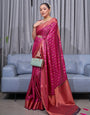 Blooming Dark Pink Soft Silk Saree With Alluring Blouse Piece